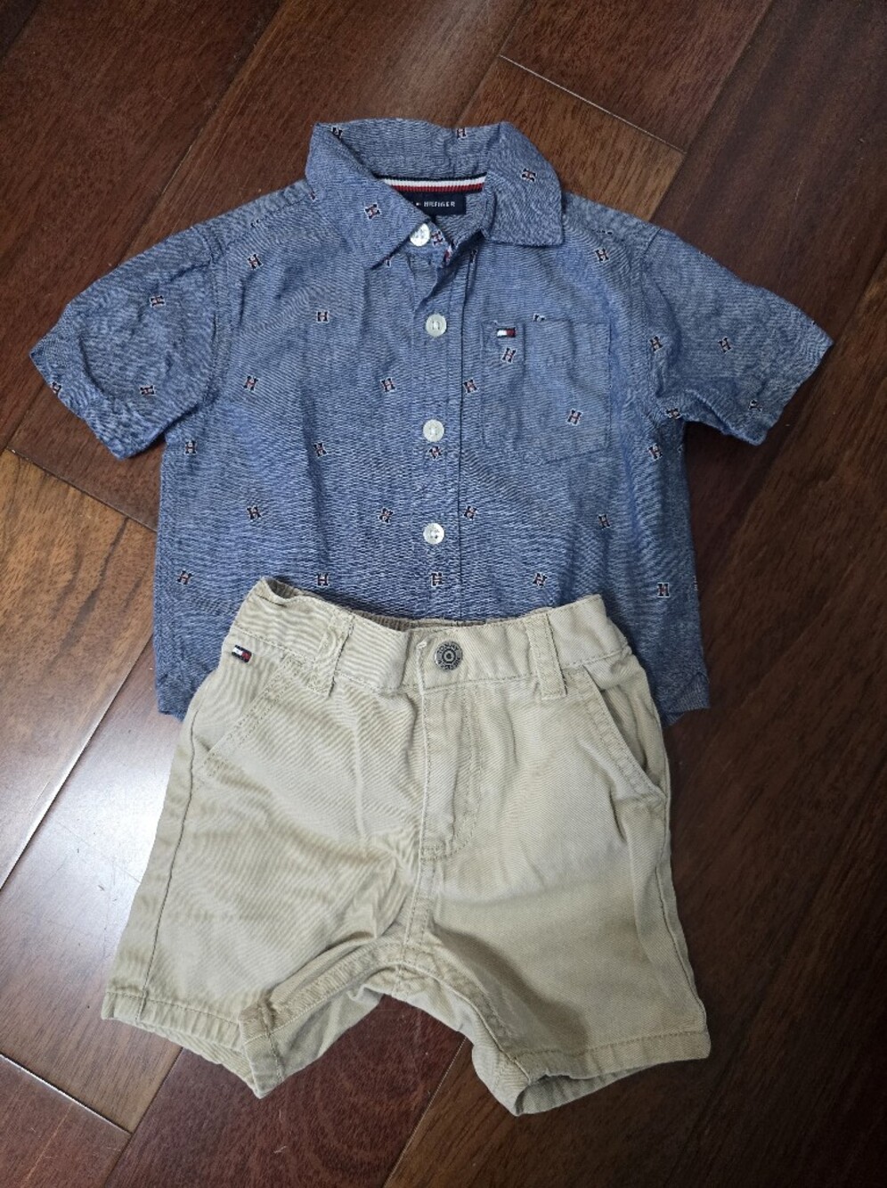 Tommy Hilfiger Boys' Blue Logo Chambray Shirt